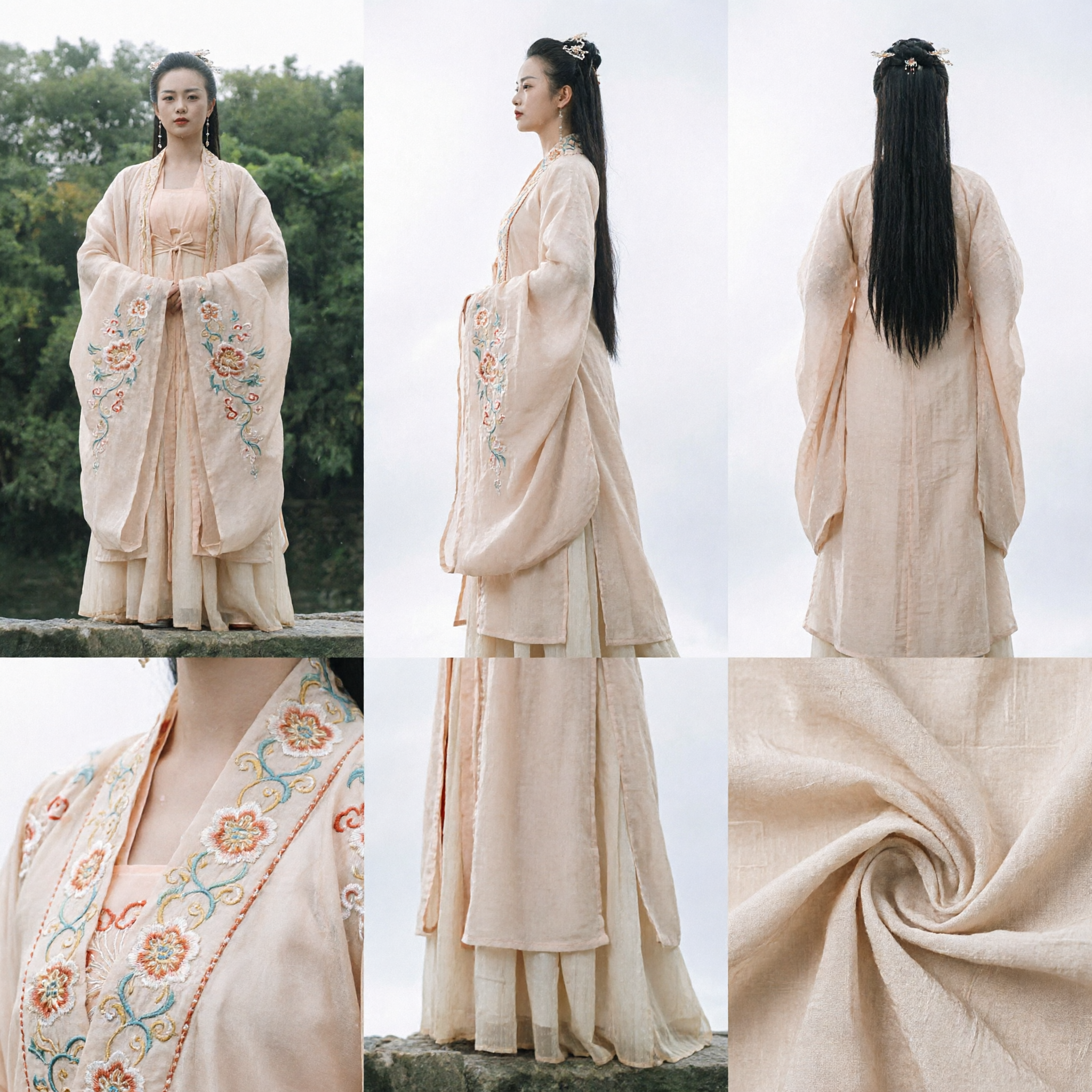 Elegante Vestido Hanfu Antigo Chinês Traje Tradicional para Mulheres Robe de Fada de Manga Larga para Fotografia - Asian Costume