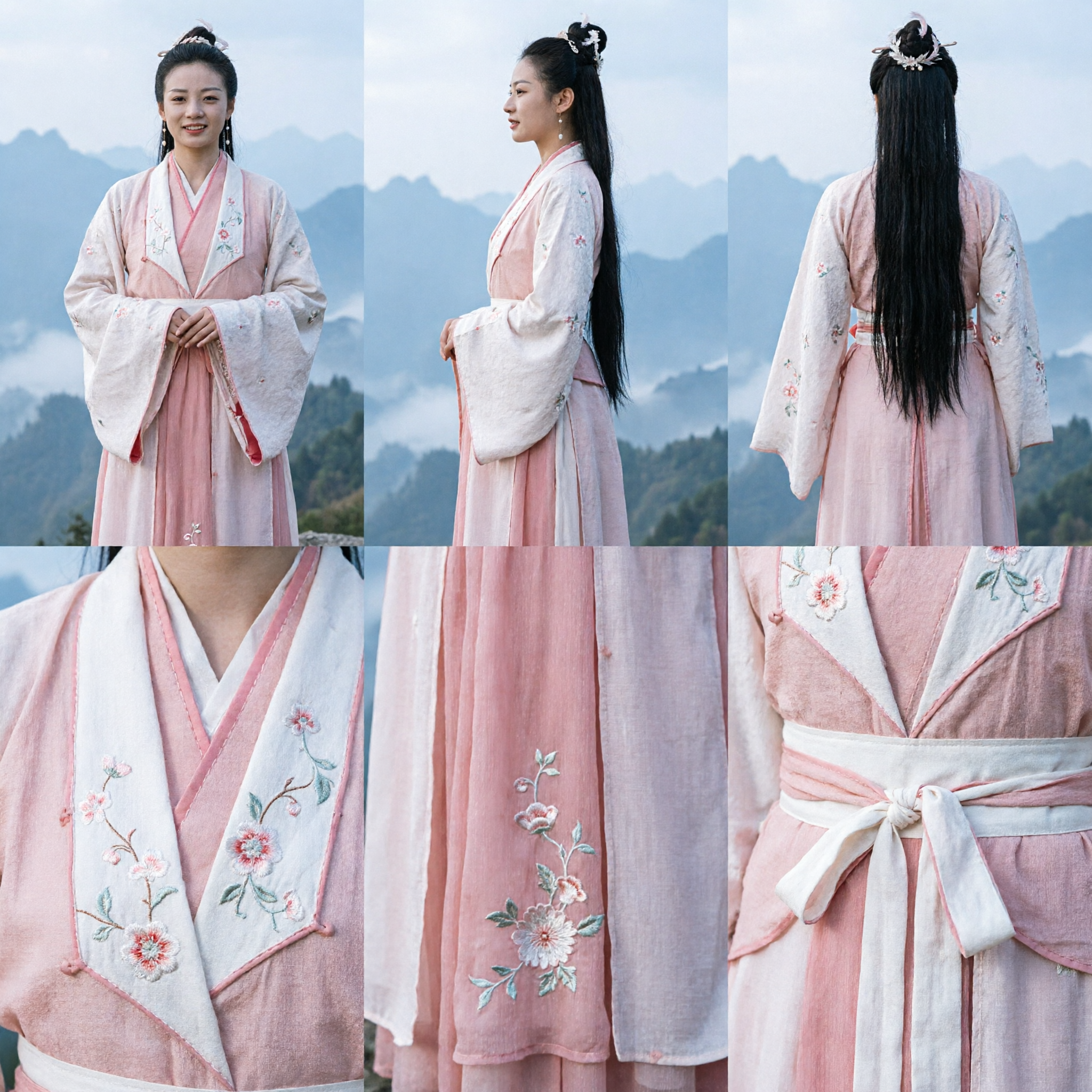 Traditional Chinese Pink Hanfu Costume Ancient Princess Dress Wuxia Cosplay Clothing for Women - Asian Costume