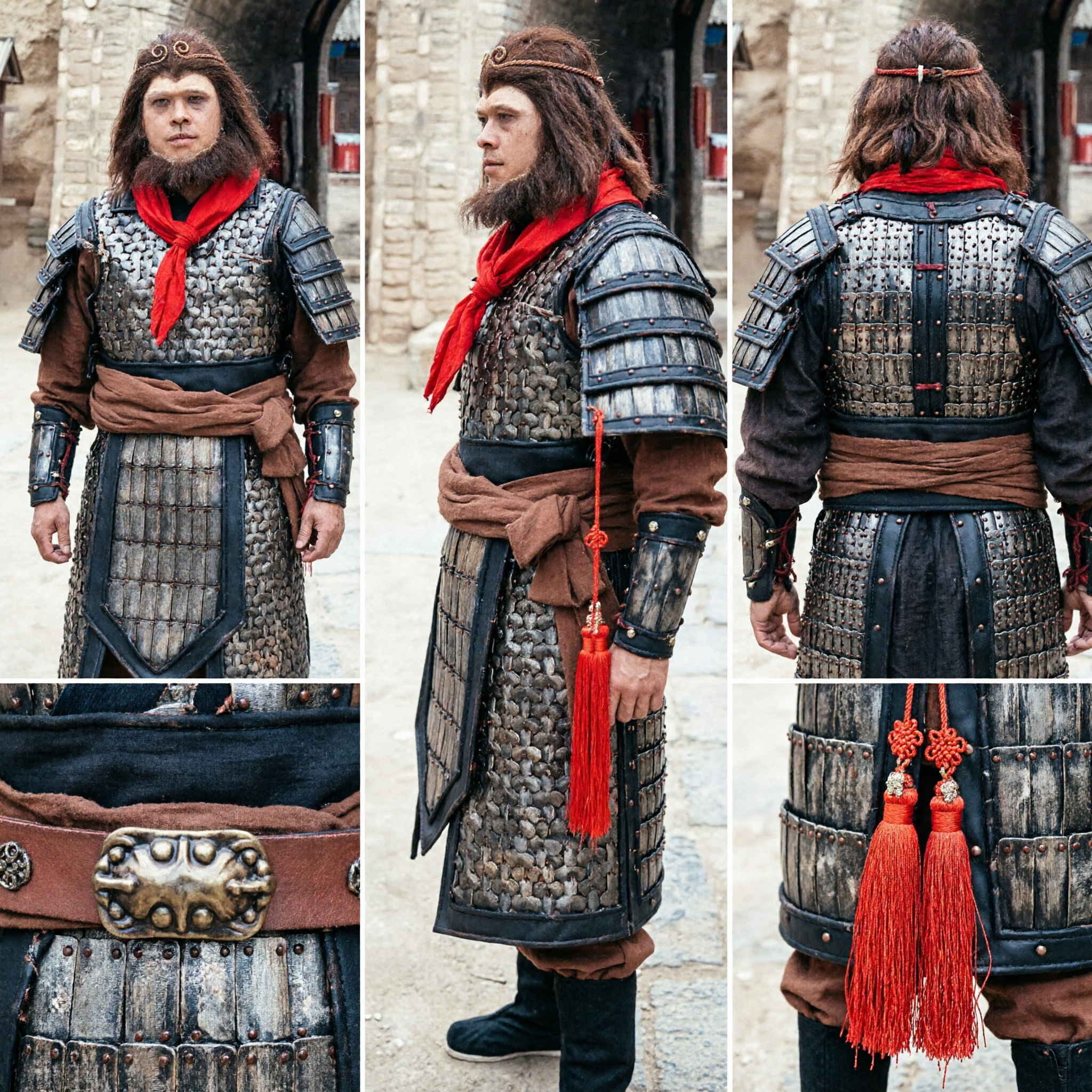 Traje de cosplay de armadura de guerrero Sun Wukong, el Rey Mono tradicional chino, para hombres en fiestas de Halloween - Asian Costume