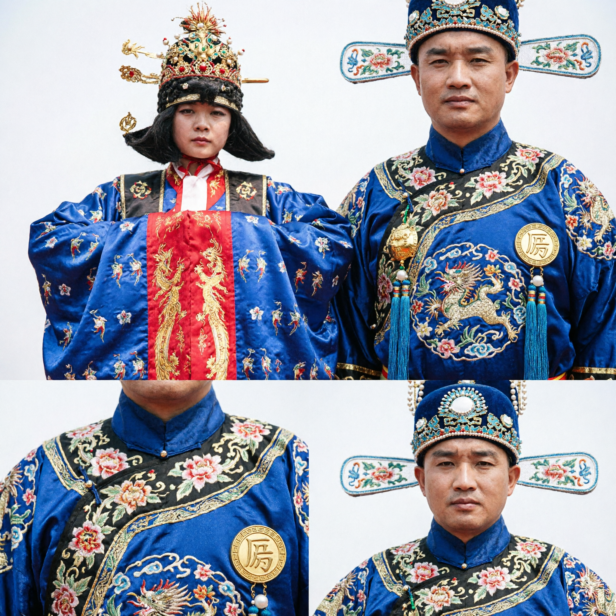 Traditioneel Chinese Ming-dynastie bruiloft Hanfu paar kostuum keizer keizerin ceremonieel gewaad voor ceremonie - Asian Costume