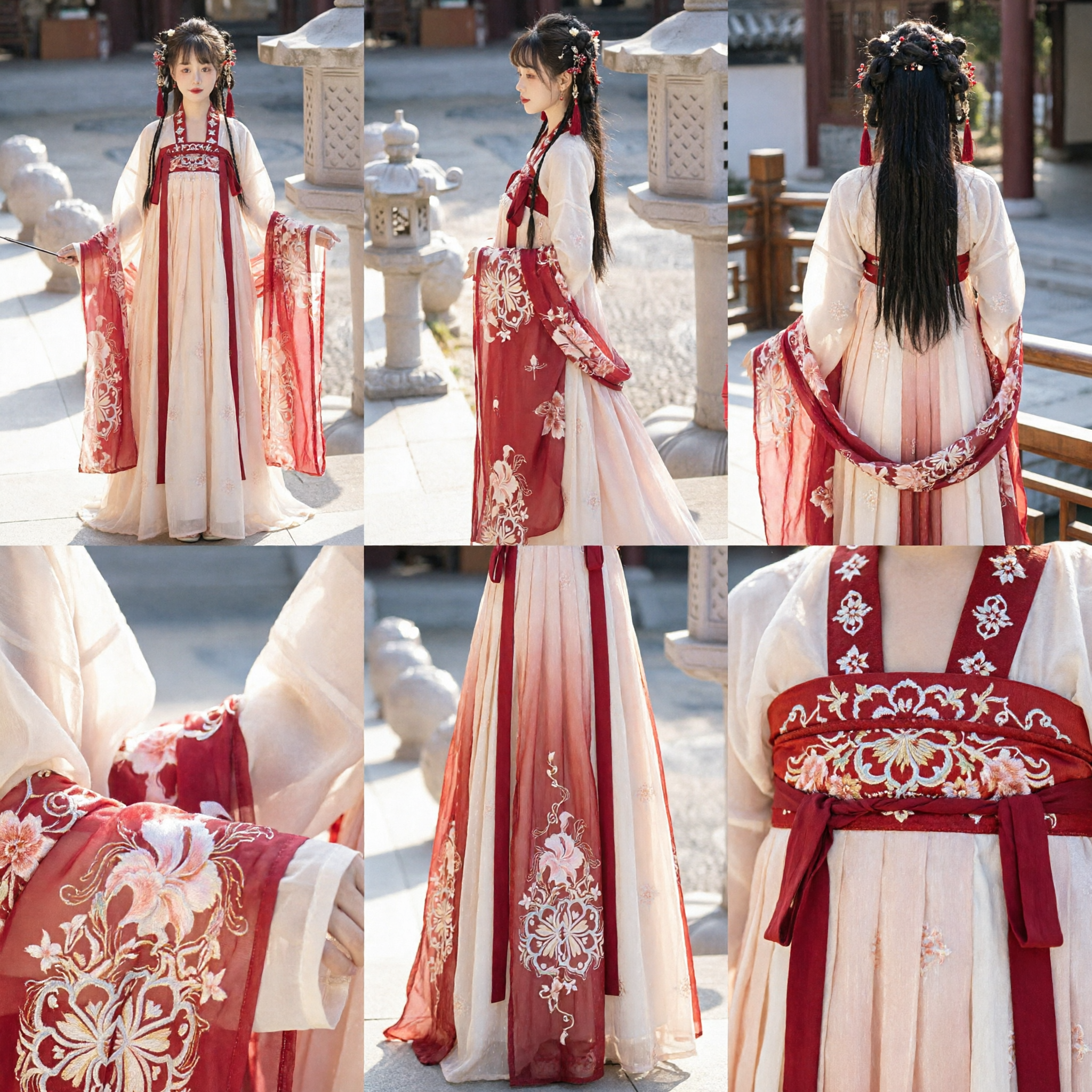 Abito Hanfu Antica Dinastia Tang per Donne Elegante Costume Tradizionale Ruqun Ricamato per Festival - Asian Costume