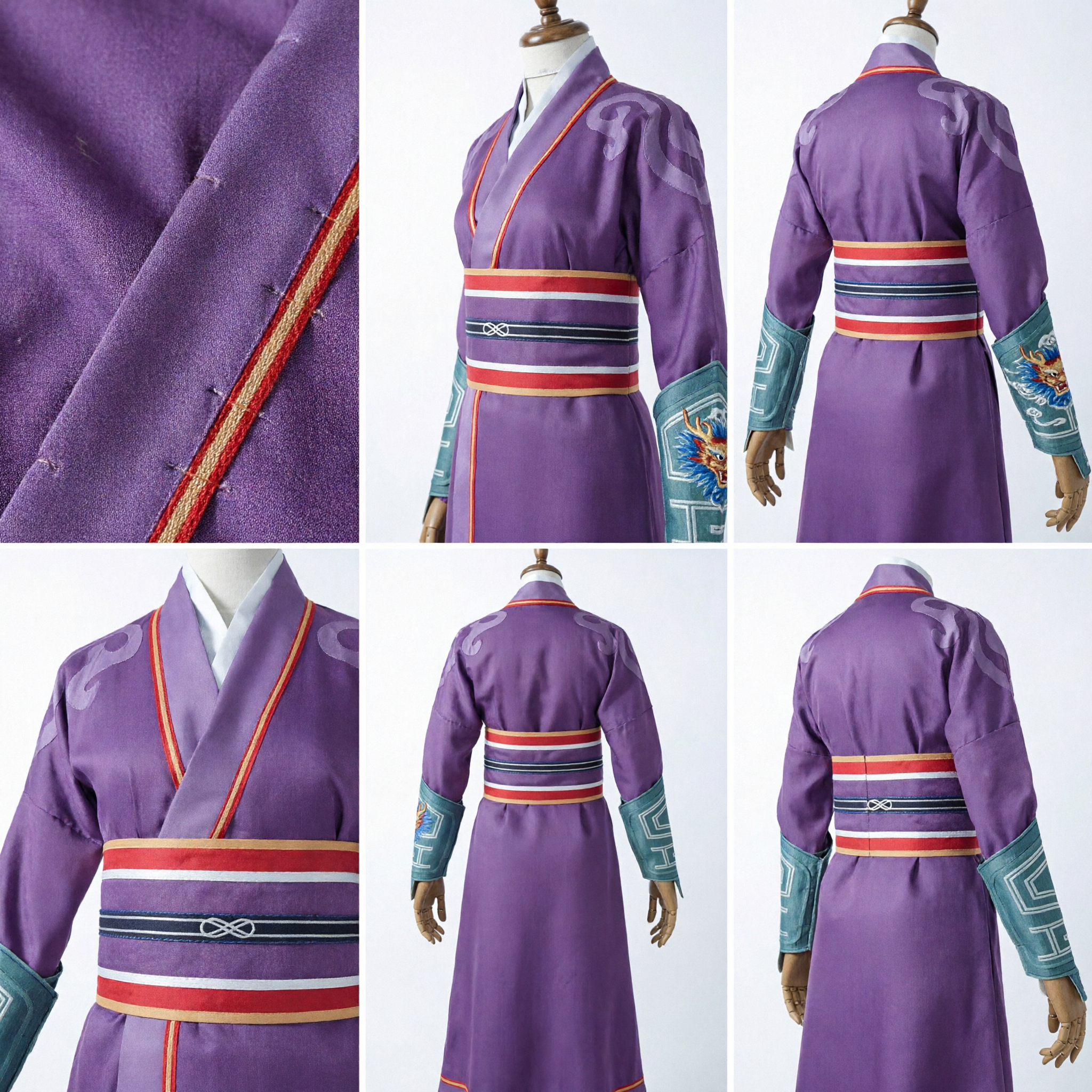 Costume Antico Cinese Hanfu Maschile Viola Veste da Spadaccino Tradizionale per Cosplay e Performance Teatrali - Asian Costume
