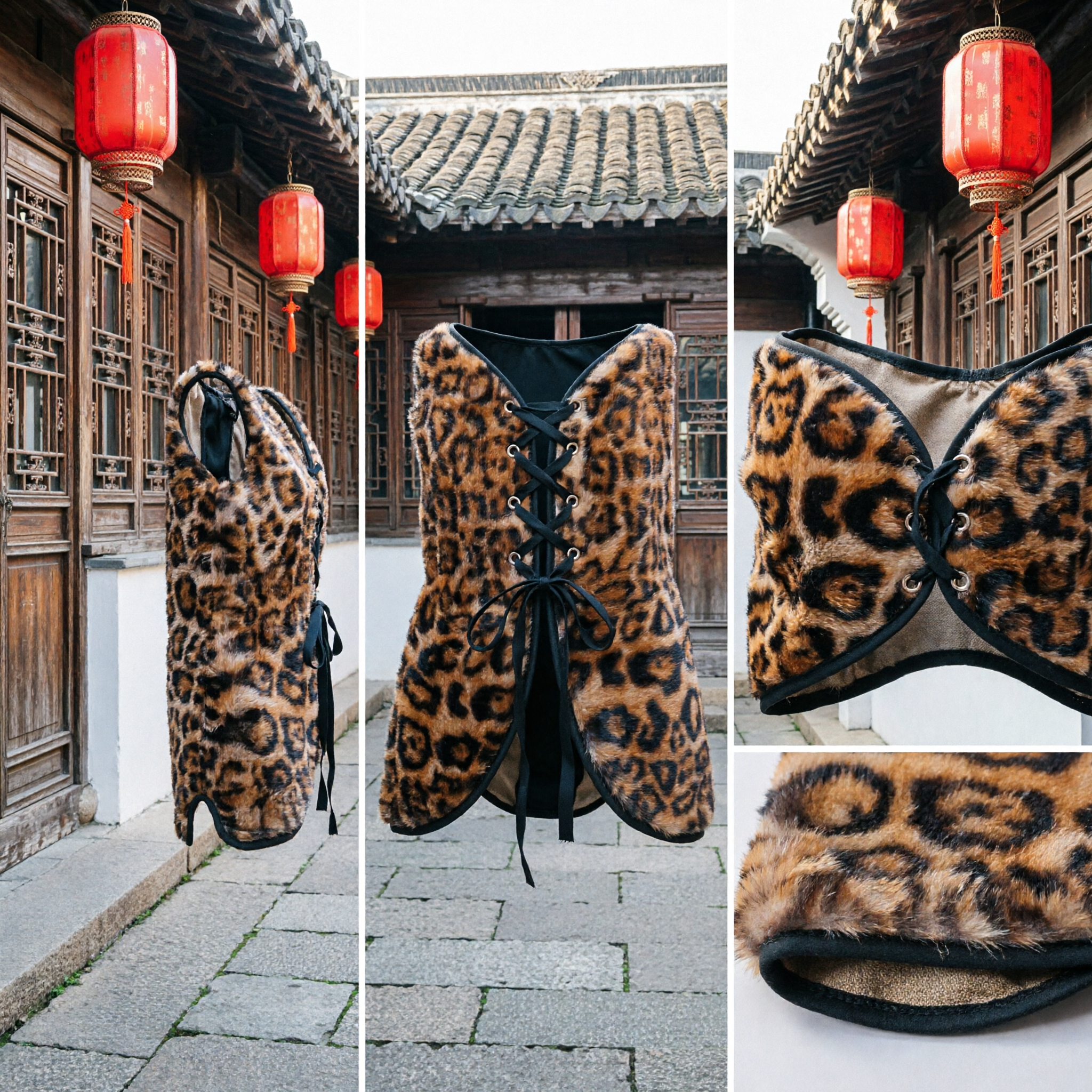 Châle Capelet en Fausse Fourrure Léopard pour Femmes Costume pour Spectacle Tenue sur le Thème des Animaux Sauvages - Asian Costume