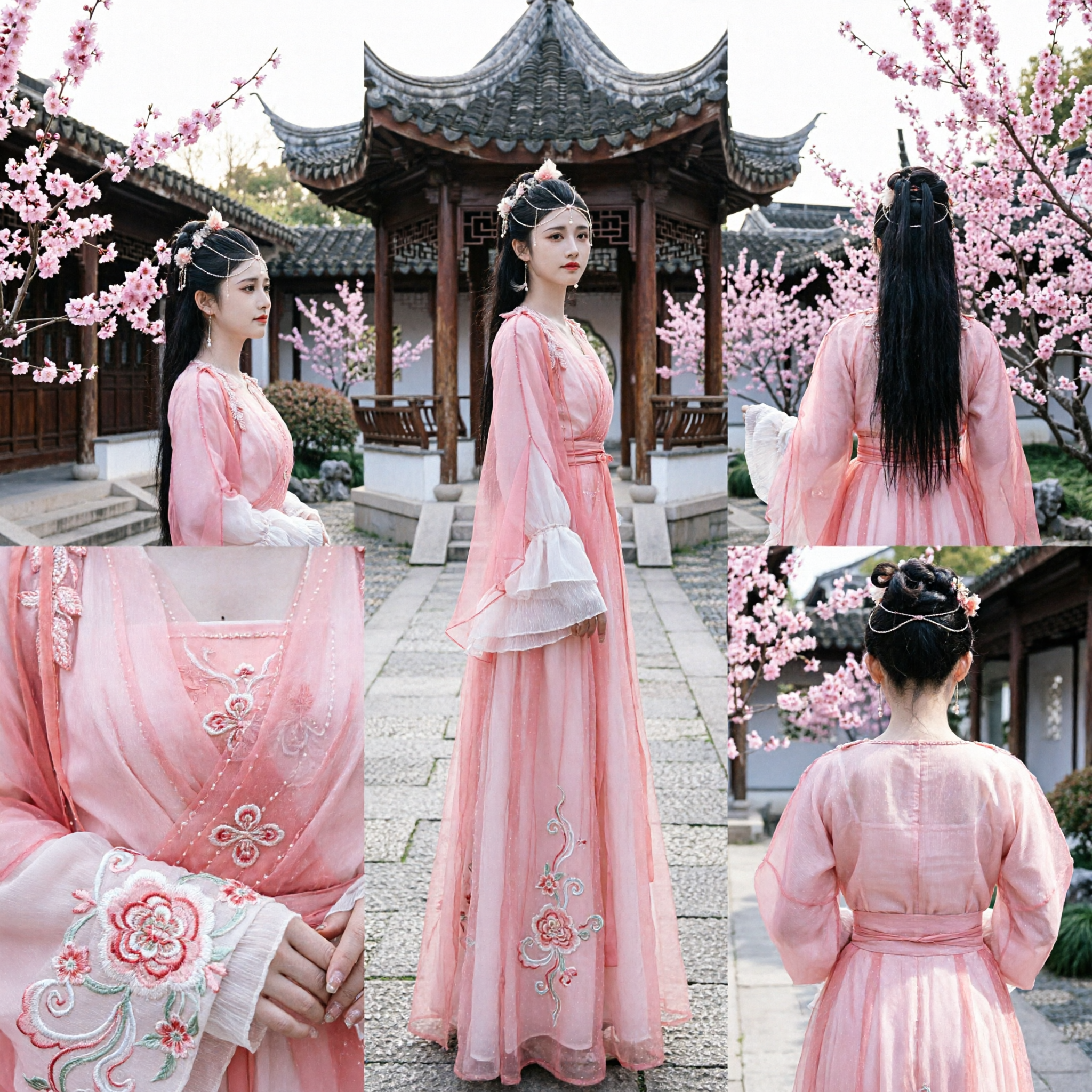 Costume de Fée Hanfu Chinoise Traditionnelle Rose Robe de Princesse Ancienne Brodée pour Femmes Cosplay et Spectacle - Asian Costume