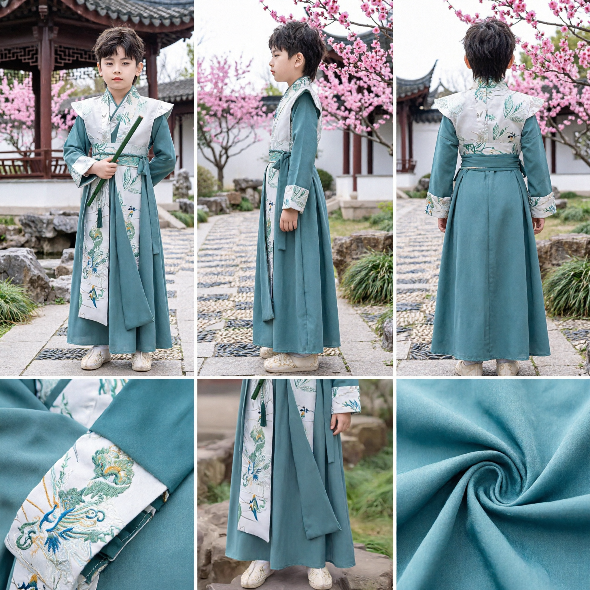 Hanfu Chinês Tradicional para Meninos, Robe Antigo de Estudioso, Traje Infantil para Cosplay e Performance - Asian Costume