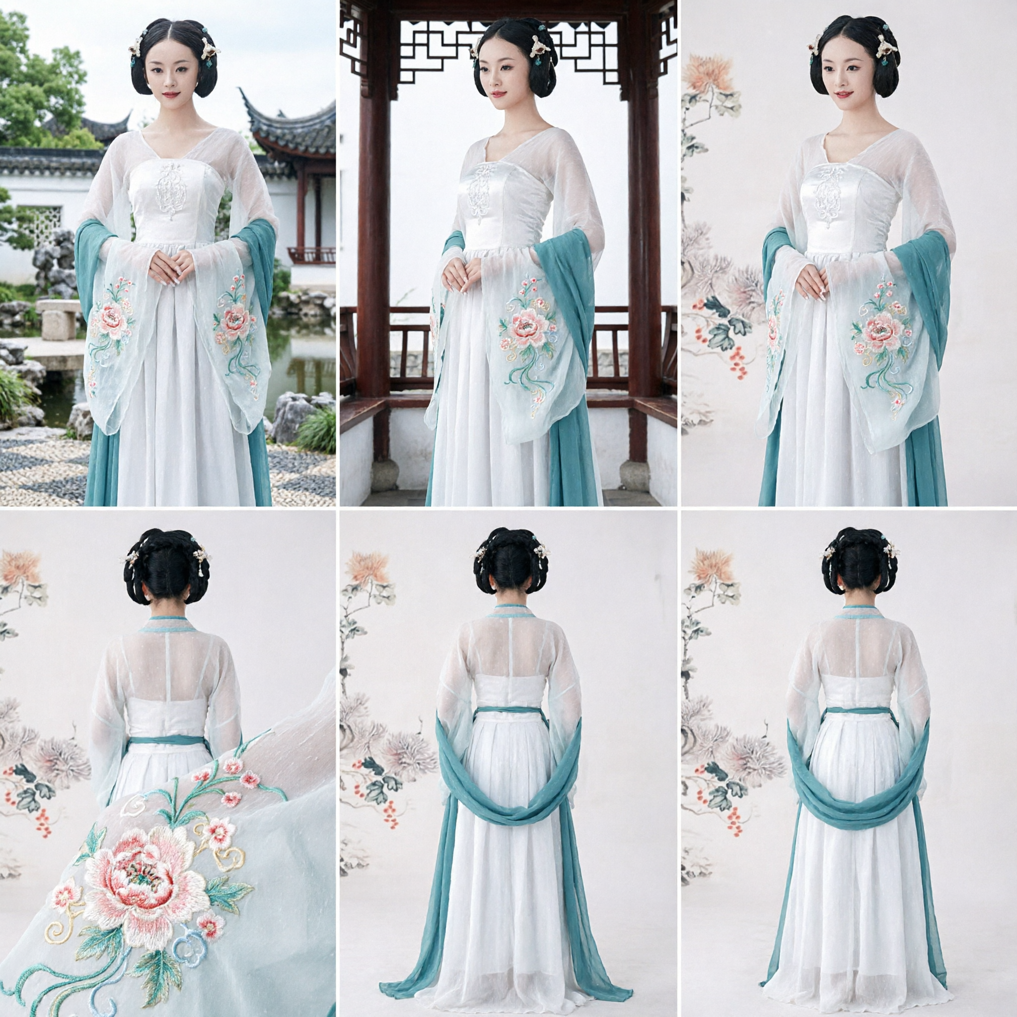 Elegant Wit en Blauw Traditioneel Chinees Hanfu Jurken Vrouwen Fee-stijl Kostuum voor Optreden en Cosplay - Asian Costume