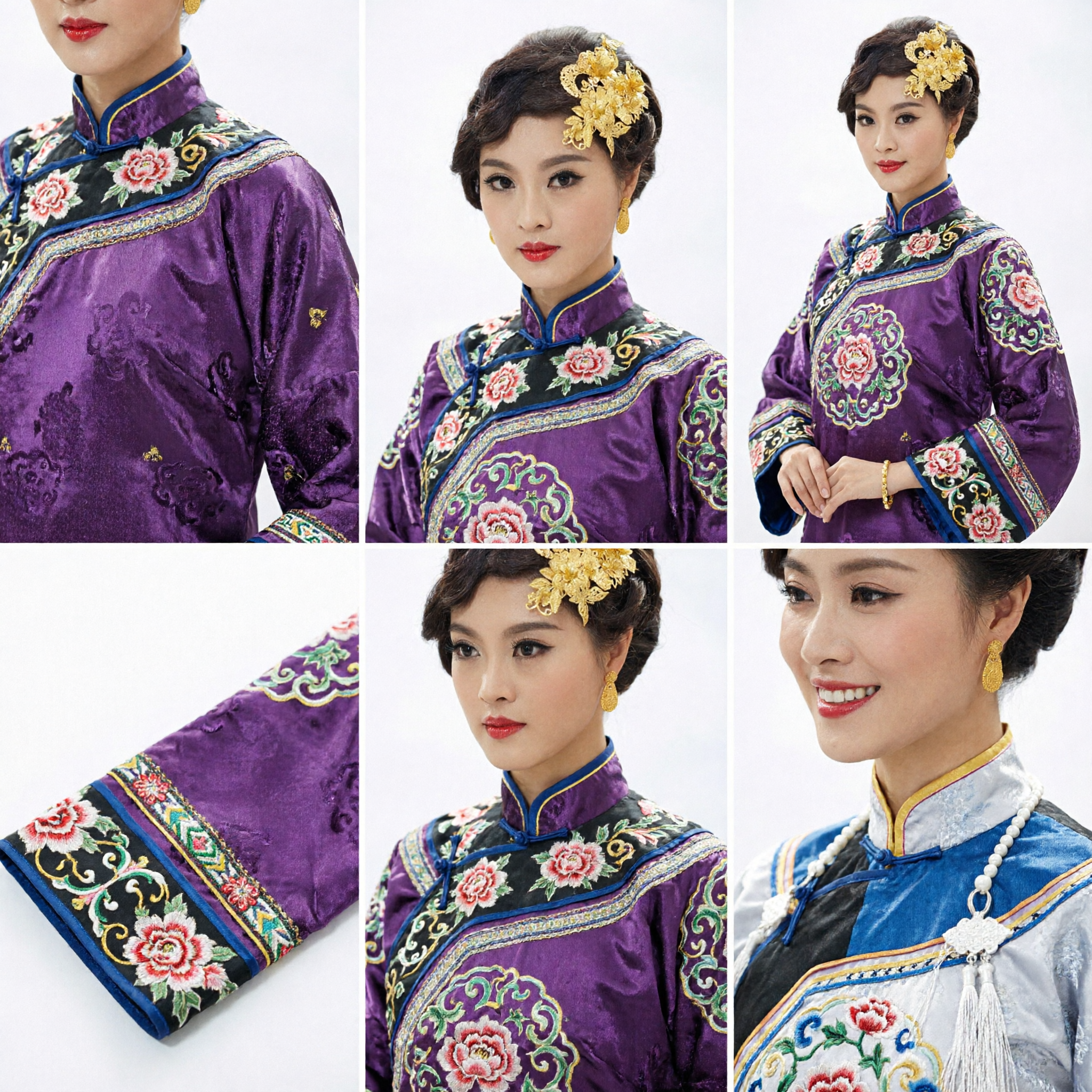 Fermaglio per Capelli Vintage a Motivi Floreali Dorati, Copricapo Elegante da Sposa, Pettine Laterale Retro per Donne - Asian Costume