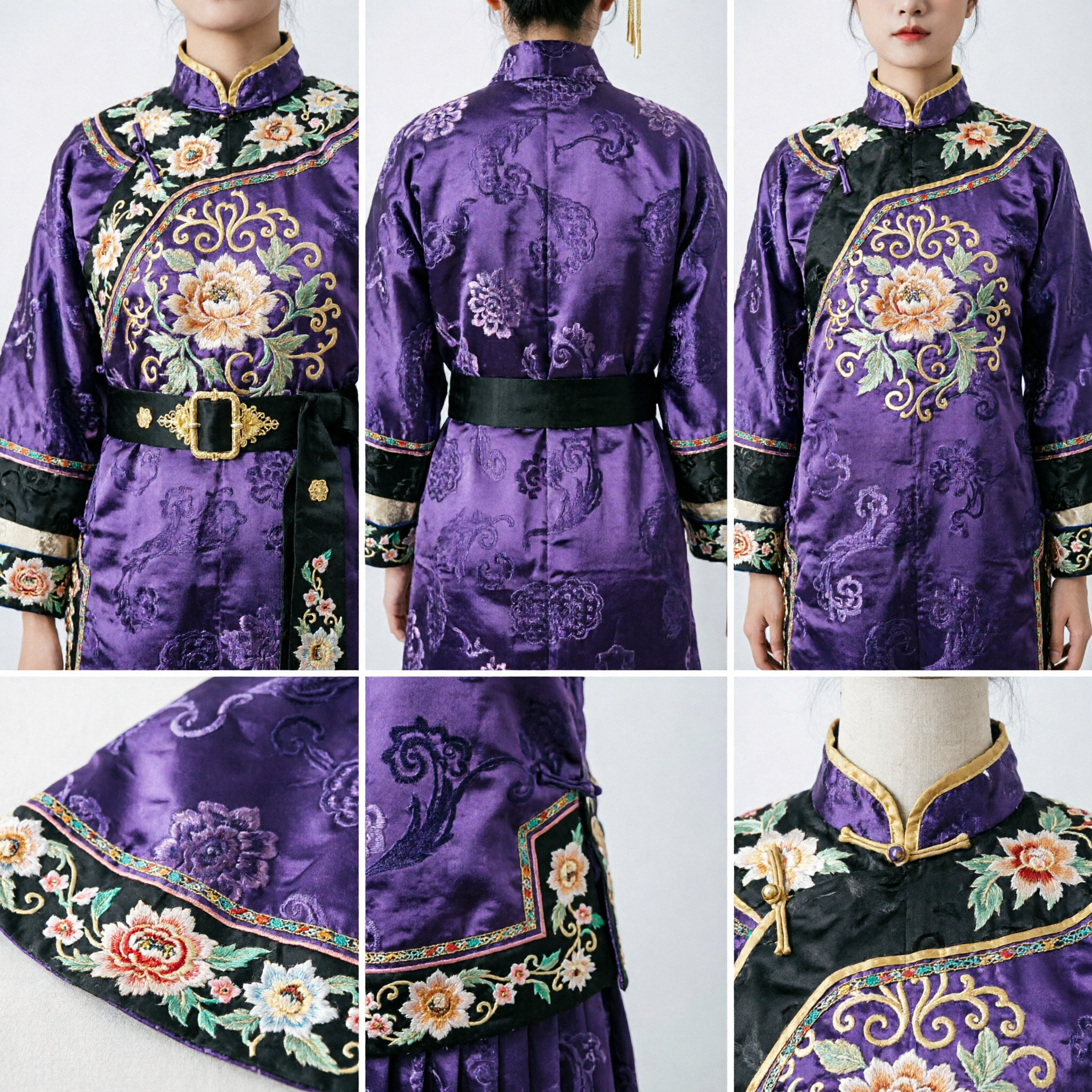 優雅中国漢服髪飾りセット 金花冠・房飾り簪 婚礼花嫁用 - Asian Costume