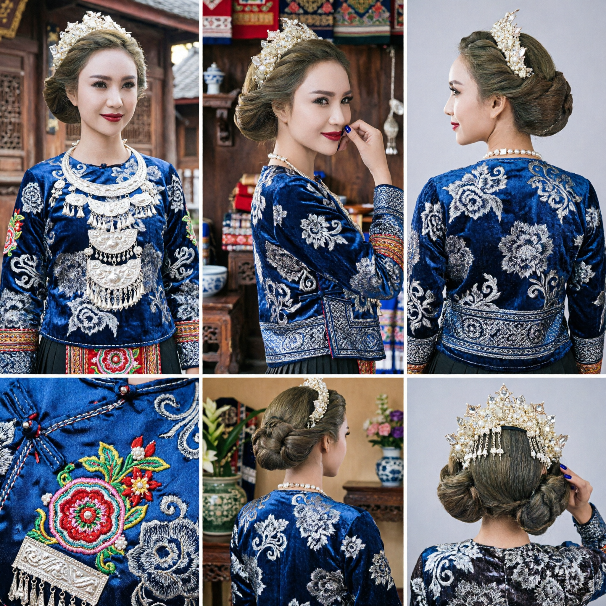 Vintage złota tiara z perłami i kryształkami na ślub, przyjęcie, bal akcesoria do włosów - Asian Costume