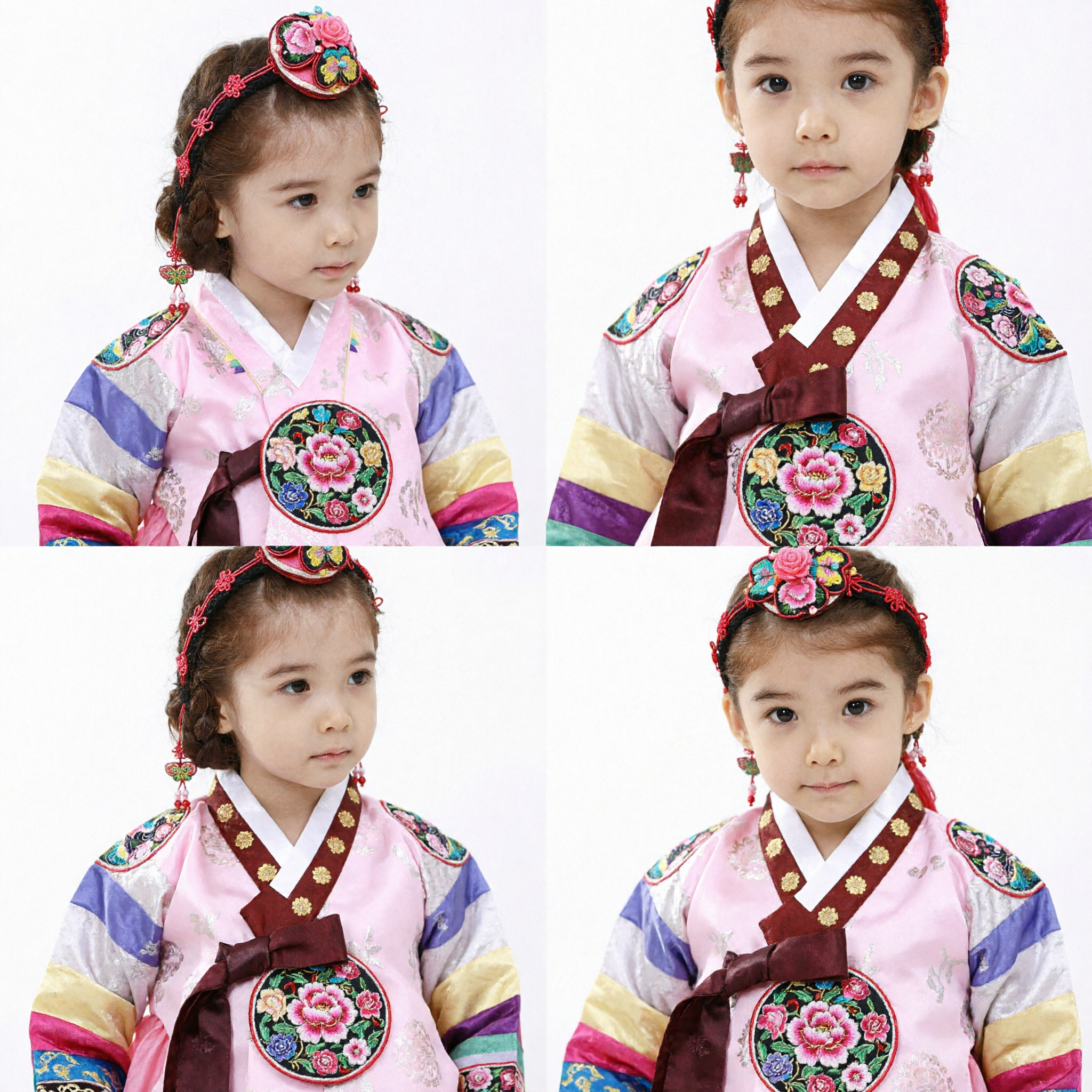 Traditioneel Koreaans Hanbok haaraccessoire voor meisjes, geborduurde hoofdband met bloemen en kwastjes voor culturele festivals - Asian Costume