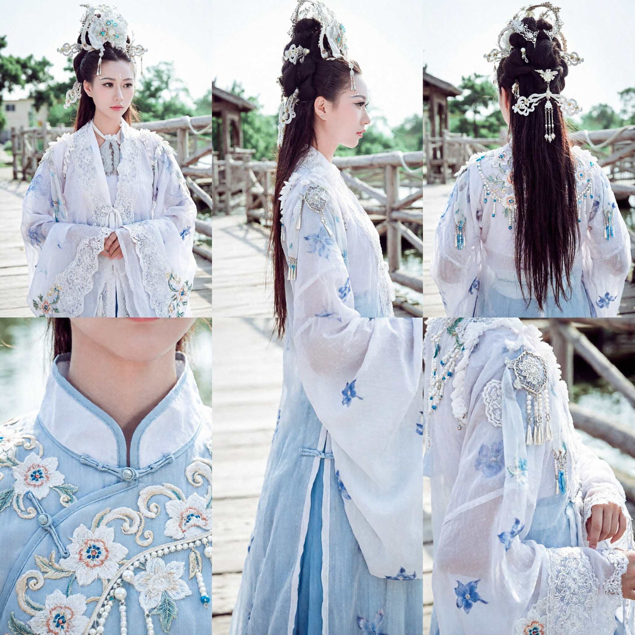 Accesorios para el Cabello Hanfu Chinos Exquisitos Tradicionales Tocado de Princesa Hada Antigua para Bodas, Cosplay y Fotografía - Asian Costume