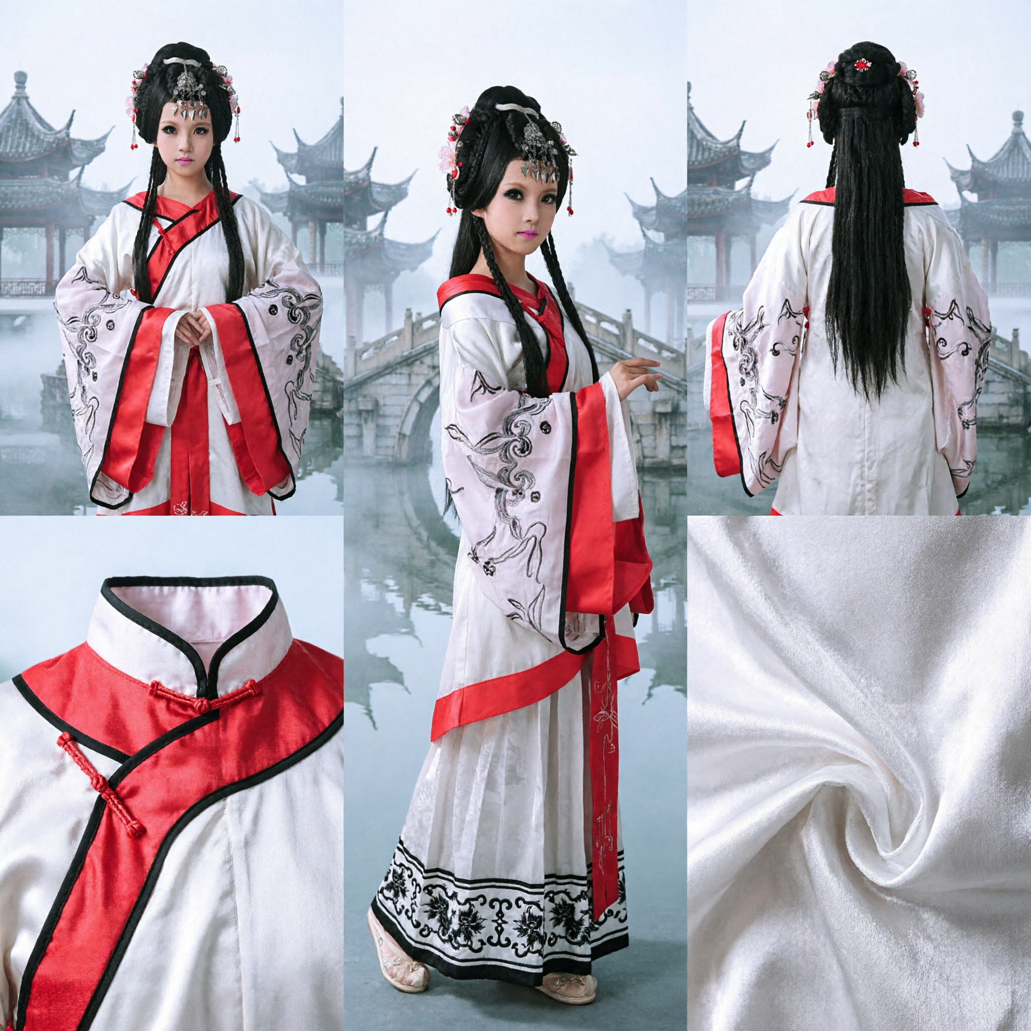 중국 전통 한푸 의상 고대 요정 드레스 자수 로브 여성 코스프레 - Asian Costume