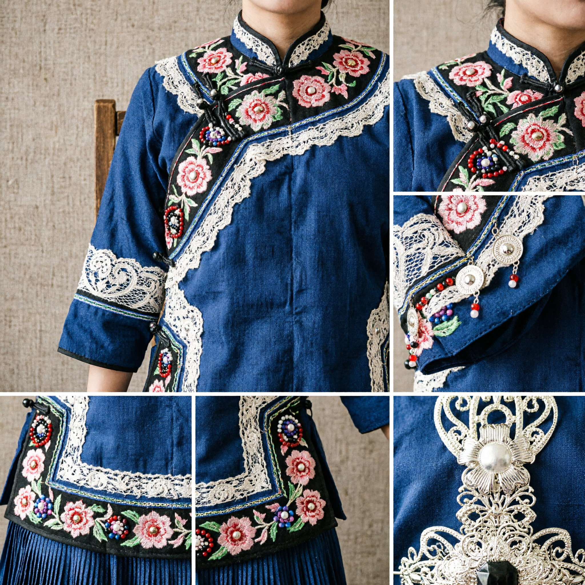 Fermacapelli d'argento antico tradizionale cinese, gioielli per costumi, accessori Hanfu, copricapo nuziale per matrimoni e feste - Asian Costume
