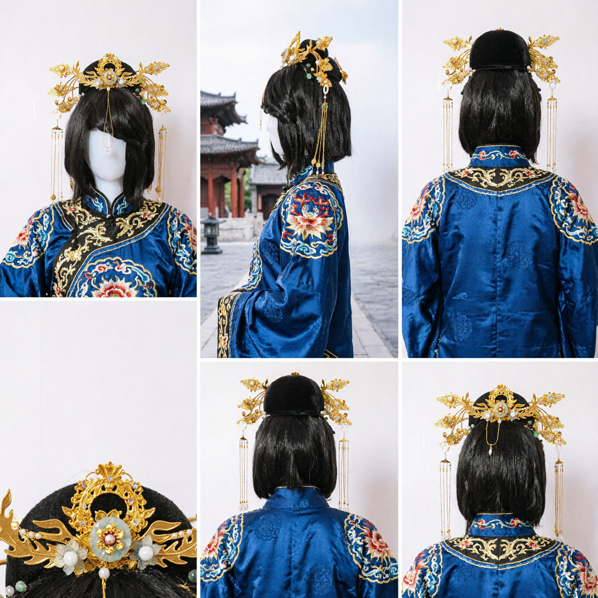 Accesorio para el Cabello Corona Fénix Dorada China Antigua para Boda Tradicional Hanfu y Cosplay - Asian Costume