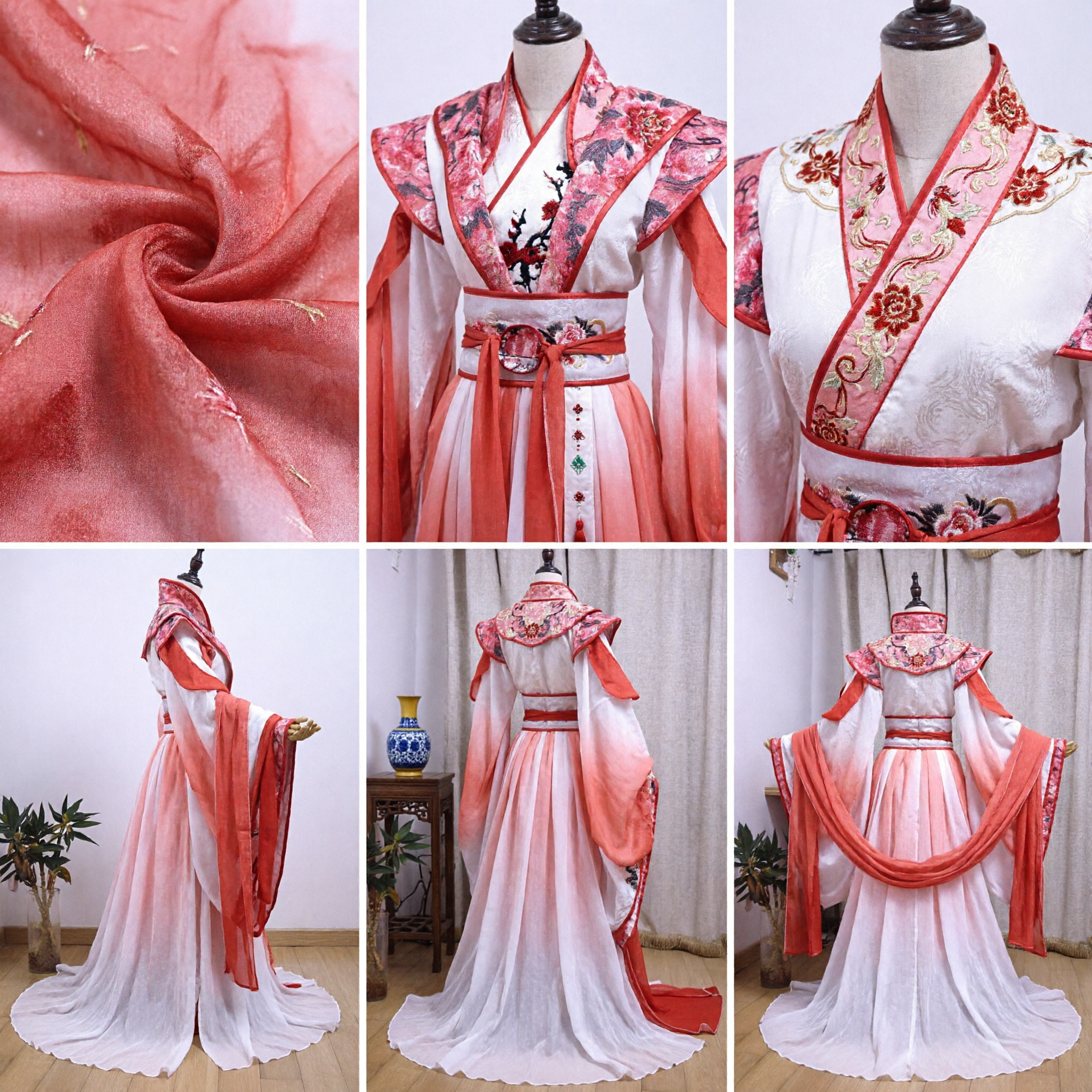 Hanfu Sfumato Arancione Donna Costume da Principessa Dinastia Tang Tradizionale Cinese Abito da Fata Antica per Cosplay - Asian Costume