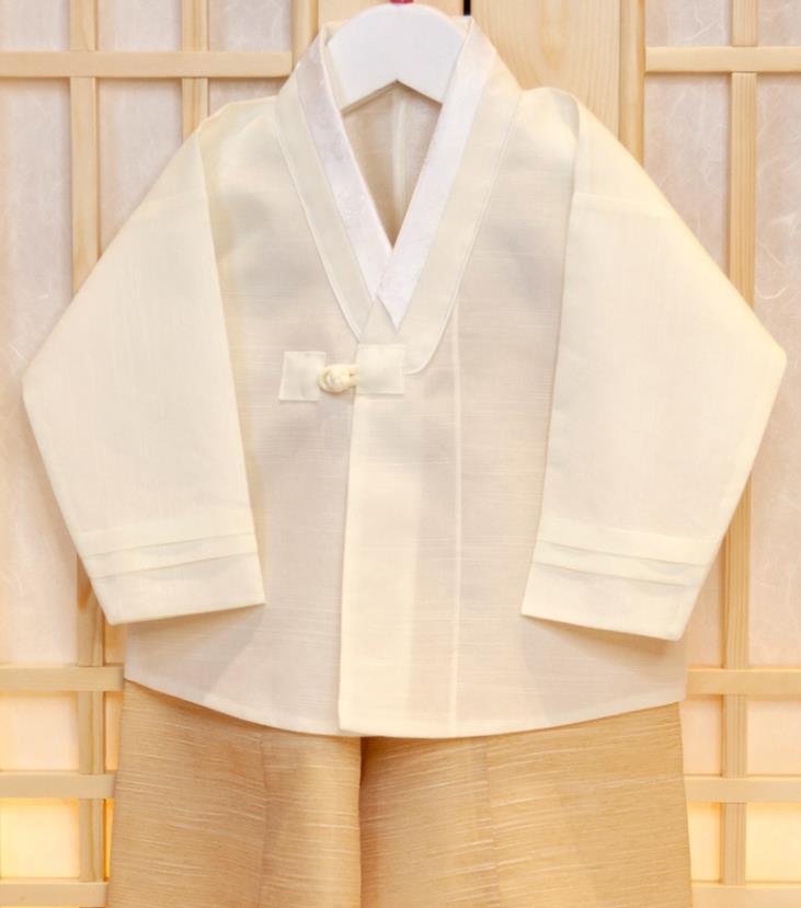 Korean Boys Prince Birthday Fashion Costumes Traditional Hanbok Clothing Korea Children Garment Pink Vest Beige Shirt and Yellow Pants