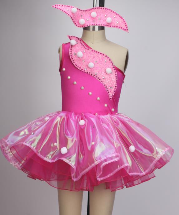 Professional Tu Tu Dance Pink Dress Children Modern Dance Clothing Girl Dancewear Ballet Dance Garment Costume