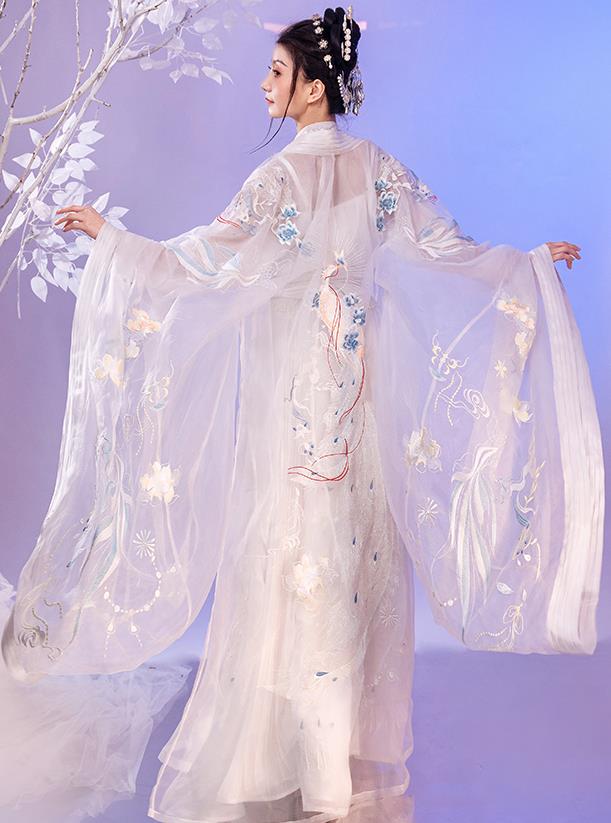 China Traditional Wedding White Hanfu Dresses Song Dynasty Patrician Beauty Historical Clothing Ancient Goddess Garment Costumes