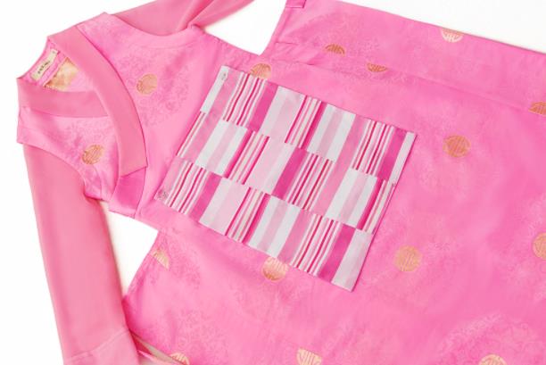 Chinese Tibetan Nationality Children Informal Clothing Ethnic Folk Dance Pink Brocade Dress Zang Minority Girl Garment Costume